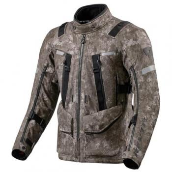REV'IT! Chaqueta de Moto Sand 4 H2O Camuflaje-Marrón, chaqueta textil de motocicleta, impermeable, transpirable, con forro térmico extraíble, múltiples bolsillos, ajuste en