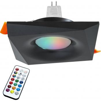 Proyector Cuadrado Empotrable 12V LED 6W GU5.3 RGBW con Cromoterapia y Fuente de Alimentación Luz Negra 6000K