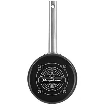 Cazo Magefesa Ares 16 cm de Acero Esmaltado Vitrificado Antiadherente para Todo Tipo de Cocinas, Color Negro Mate