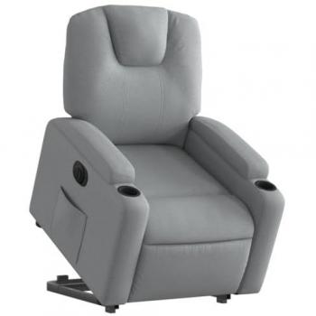 Sillón eléctrico reclinable elevable de tela gris claro Vidaxl