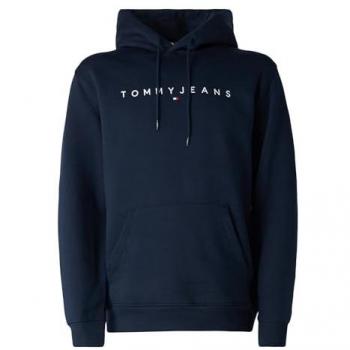 Tommy Jeans Regular Fit Dark Night Navy Hoodie with Logo Stitching for Men Size S