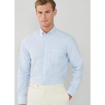 Camisa Essential Ox Stripe azul claro de hombre Hackett con corte slim fit