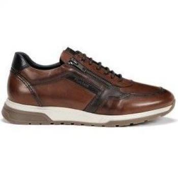 Fluchos F1600 Zapatillas Casual de Piel para Hombre con Cordones Color Marrón Medio