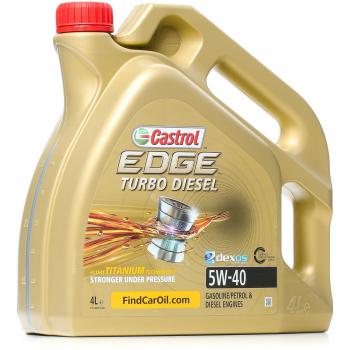 Aceite de motor CASTROL Edge TD 505.01 5W40 4L, aceite sintético, capacidad de 4 litros, cumple con la especificación VW 505.01, proporciona protección en condiciones extremas, mejora el