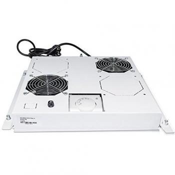 Unidad de Refrigeración INTELLINET con 2 Ventiladores para Montaje en Techo con Termostato, Accesorio de Rack, Color Gris