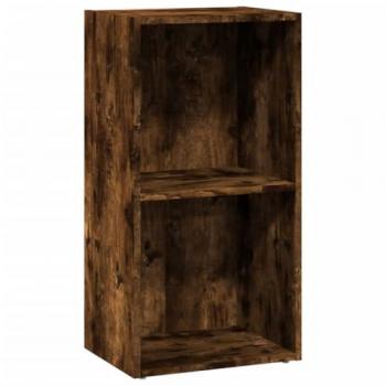 Estantería de madera de ingeniería en roble ahumado, dimensiones 40x30x77 cm, ideal como librería y armario de almacenaje