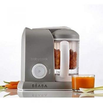 BEABA - Babycook Solo - Baby Food Maker - 4 in 1 : Baby Food Processor, Blender and Cooker - Soft Steamer Cooking - Quick - Food diversification for your Baby - Grey