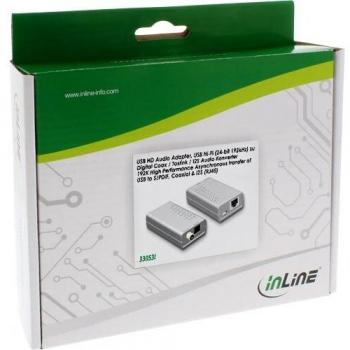 Adaptador de Audio USB HD InLine® 24-bit/192kHz a Digital Coax/Toslink/I2S