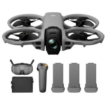 Drone DJI Avata 360 Motion Fly More Combo Gris con Goggles N3, 64 MP, Vídeo HDR en 8K/60 fps, Detección de Obstáculos Omnidireccional, Autonomía de 23