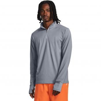 Camiseta técnica de hombre Under Armour Qualifier Run 1/4 Zip manga larga gris (S)