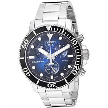 Tissot T-Sport Seastar 1000 Chronograph Quartz Diver's Watch 45.5mm Blue Dial Black/Blue/Silver 300M Men's Watch