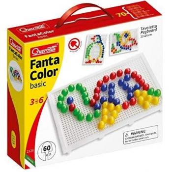 Quercetti-Quercetti-2123 FC Básico d.15-Juego Educativo de mosaicos, Multicolor