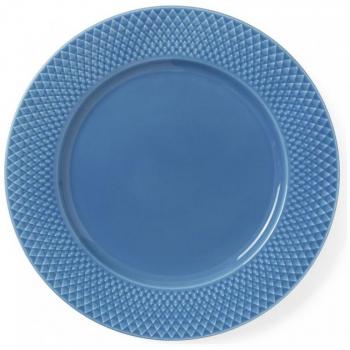 Plato Llano de Porcelana Rhombe Color 27 cm Azul