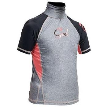 Gul Junior Flatlock Short Sleeve Rashguard 2017 - Marl/Black JXL