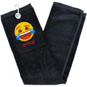 Unisex Llorando Emoji con risas toalla de Golf, Negro