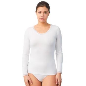 Camiseta Lencera Manga Larga Blanca Ysabel Mora