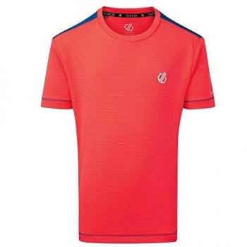 Dare2b Bring It On-Camiseta Ligera De Secado Rápido con Costuras Planas Y Detalles Reflectantes T-Shirts/Polos/Vests, Niñas, Fiery Coral/Petrol Blue, 3-4