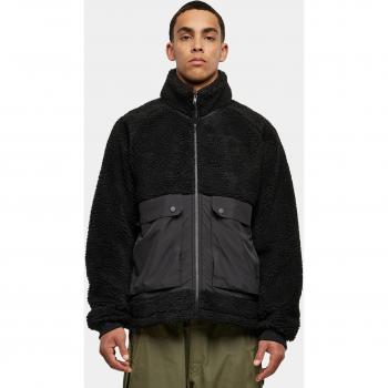 Urban Classics Men's Black Short Raglan Sherpa Jacket S-XXL