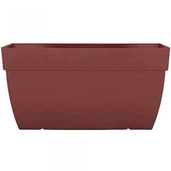 Tiesto Rectangular de Polipropileno ArteVasi Capri 80 x 40 cm Color Marrón Topo H 40 cm