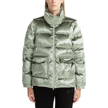 Emporio Armani EA7 Green Zip Closure Plain Logo Pockets Jacket for Women, Size S