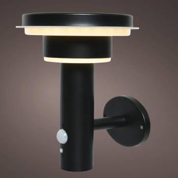 Aplique Solar Metálico 17.8x18.3x22cm con 40 LEDs de Luz Cálida, Sensor de Movimiento y Acero Inoxidable Lumineo