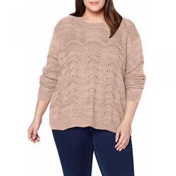ONLY Carmakoma Carmia L/s Pullover Knt suéter, Gris