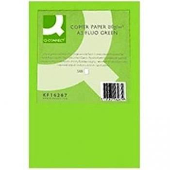 Q-Connect - Papel Color Din A3 80Gr Verde Paquete De 500 Hojas