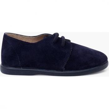 Zapato inglés de bebé niño de serraje con cordones
