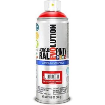 PINTYPLUS 95880 Pintura EN Spray Evolution Water-Based 520CC Rojo Vivo, RAL 3000 Flame Red, 65 mm