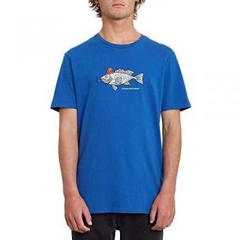 Volcom Trout There Ltw SS Camiseta, Hombre, Deep Water, S
