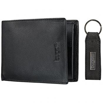bugatti Cartera para hombre negro 3599