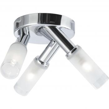 Techo del baño Bubbles - Downlight LED IP44 con 3 bombillas G9, acabado cromo y cristal esmerilado