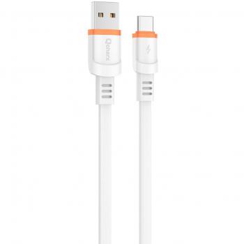 Cable Qcharx Rome USB a Tipo C 3A - 1m - PVC Plano Blanco