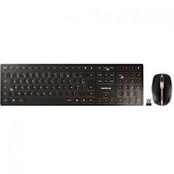 CHERRY DW 9100 SLIM - Teclado y ratón inalámbricos con Bluetooth - AZERTY Francés - Negro