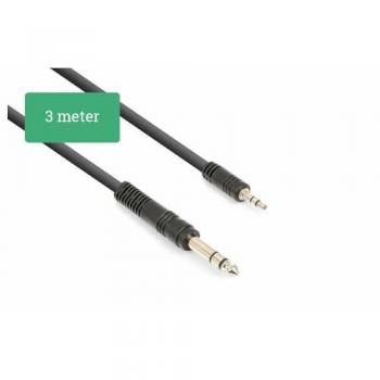 Cable de Audio Vonyx 3.5mm Estéreo a 6.3mm Estéreo, Longitud 3 metros