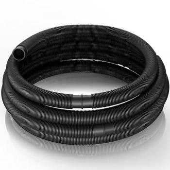 Manguera de Piscina Flotante 21 m Ø38 mm 190 g/m Negra con Manguitos - Manguera de Bomba y Tubo de Aspiración