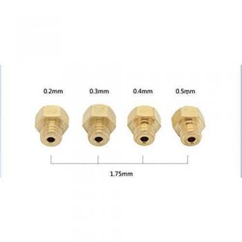 HICTOP 4 paquete de la variedad de la impresora 3d 0,2 mm 0,3 mm 0,4 mm 0,5 mm Boquillas extrusora de boquilla del cabezal de impresión para Mk8 Makerbot