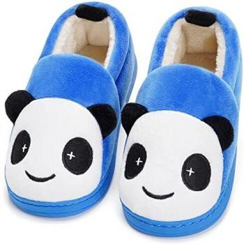 Zapatillas de Estar por Casa para Niñas Niños Invierno Zapatillas Interior Casa Caliente Pantuflas Suave Algodón Calentar Zapatilla Mujer Hombres Azul 21-22 EU