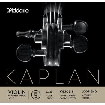 D'Addario Kaplan Golden Spiral Solo E String - Medium Loop End for 4/4 Violin