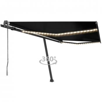 Toldo automático LED sensor de viento gris antracita 400x300 cm