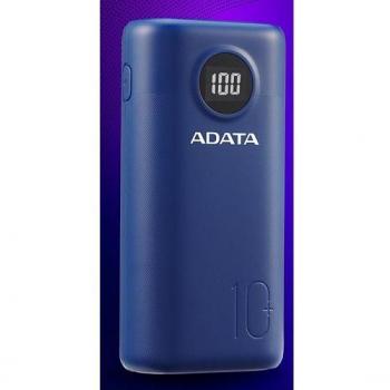 CARGADOR PORTÁTIL ADATA P10000QCD, 10.000MAH, TIPO C, AZUL