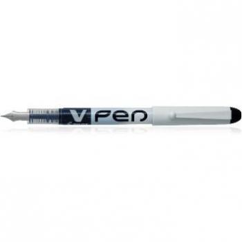 Pluma estilográfica Pilot VPen - Desechable - Tinta líquida borrable - Punta de acero - 0.5mm - Negro