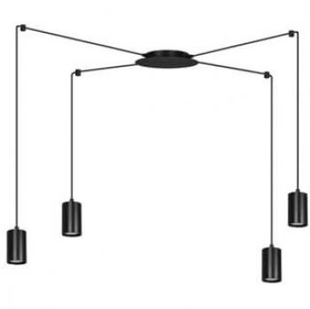 Lámpara de Suspensión Traker EPIKASA, Acero con recubrimiento de polvo, Color Negro, 300x300x14 cm
