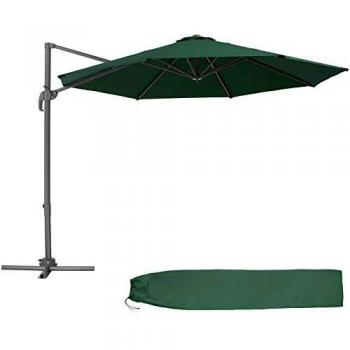 Parasol Excéntrico Daria Ø 300 cm con Pedal y Funda, 6 Niveles de Inclinación Ajustables, Protección UV 50+