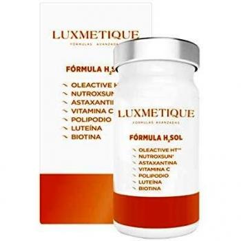 Luxmetique Fórmula H2Sol - fórmula solar que actúa antes, durante y después de la exposición solar preparando, protegiendo y reparando la piel, especialmente las sensibles y reactivas. 16,5 g - 30 cap