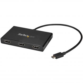 StarTech.com MSTCDP123HD - Splitter Divisor USB-C a 3 Puertos HDMI, Color Negro