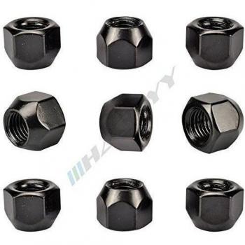 16 tuercas de la rueda NEGRO I M12 x 1,5 abiertas I collar cónico SW19 para llantas de acero FO