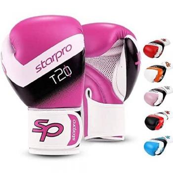 Starpro Niños Guantes de Boxeo de Cuero sintético para Entrenamiento Sparring de jóvenes en Muay Thai Kickboxing Fitness - Niños y Niñas - 4 oz 6 oz