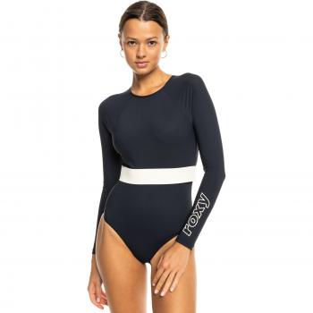 Bañador de manga larga de mujer Roxy Active Roxy - Camiseta Roxy Active Performance manga larga negro oscuro blanco mujer - S