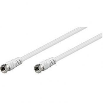 Cable Coaxial RG59 F Macho a F Macho 2.5m Blanco